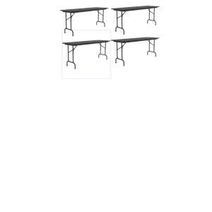Set Of 4 24&quotW x 72&quotD Melamine Top Folding Table in Black Granite