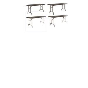 Set Of 4 24&quotW x 96&quot Heavy Duty Melamine laminate Folding Table in Walnut