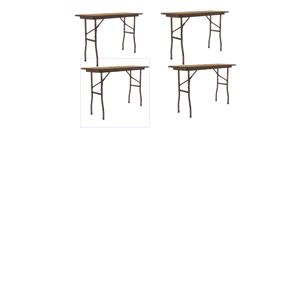 Set Of 4 18&quotW x 48&quotD Melamine Top Folding Table in Medium Oak