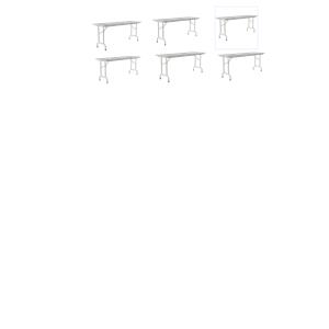 Set Of 6 24&quotW x 96&quotD Melamine Top Folding Table in Gray Granite