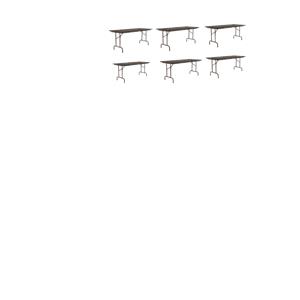 Set Of 6  24&quotW x 96&quot Heavy Duty Melamine laminate Folding Table in Walnut
