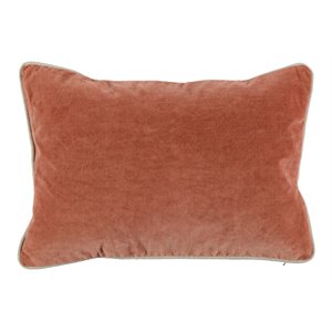 Pemberly Row 14x20&quot Rectangular Cotton Velvet Throw Pillow in Red