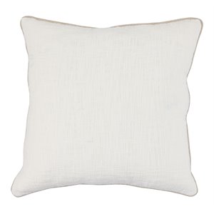 Pemberly Row Modern Transitional 22&quot Cotton Throw Pillow in Ivory