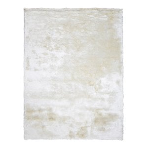 Pemberly Row 108x144&quot Polyester and Cotton Carter Shag Rug in Ivory