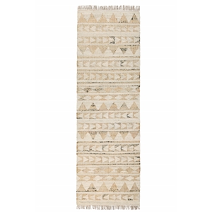 Pemberly Row 2.6' x 8' Modern Tribal Jute & Cotton Runner Rug in Natural
