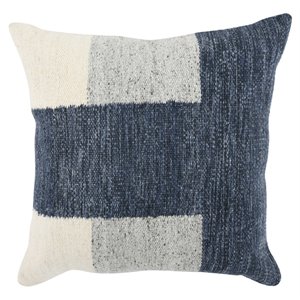 Pemberly Row 22x22&quot Viscose and Polyester Fabric Throw Pillow in Blue