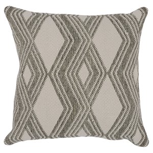Pemberly Row 22x22&quot Geometric Polyester Fabric Throw Pillow in Gray