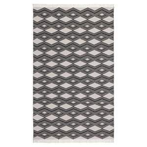 Pemberly Row 96x120&quot Indoor/Outdoor Fabric Accent Rug in Charcoal
