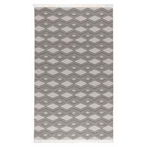 Pemberly Row 60x96&quot Indoor/Outdoor Fabric Accent Rug in Pebble Gray