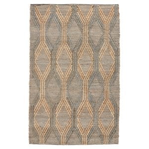 Pemberly Row 96 x 120&quot Jute & Cotton Accent Rug in Natural/Mineral Blue