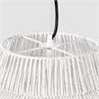 Pemberly Row 1-Light Iron Metal and Rattan Woven Pendant in White