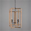 Pemberly Row 4-Light Iron Metal and Rope Chandelier in Natural/Black