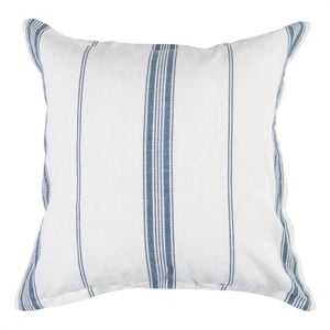 Pemberly Row 26x26&quot Fabric Stripe Pattern Euro Sham in Blue/White