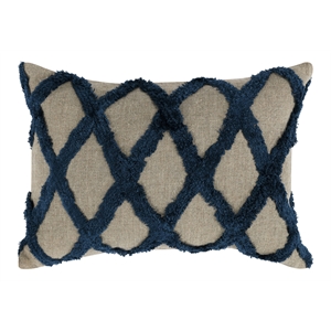 Pemberly Row 14x20&quot Transitional Fabric Throw Pillow in Blue/Natural