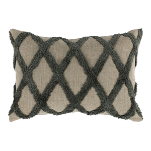 Pemberly Row 14x20&quot Transitional Fabric Throw Pillow in Forest Green