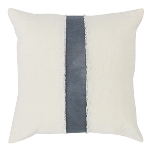 Pemberly Row 26x26&quot Transitional Fabric Throw Pillow in Ivory/Blue