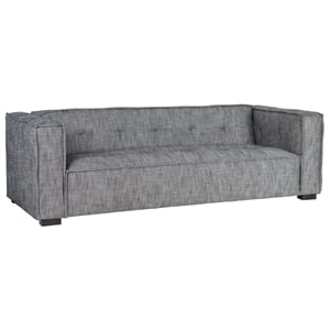 Pemberly Row 98&quot Transitional Polyester Fabric Sofa in Heather Gray