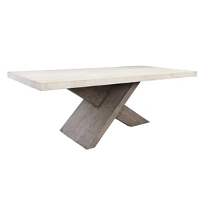 Pemberly Row 84&quot Transitional Wood Dining Table in Antique White