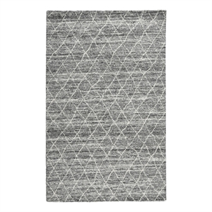 Pemberly Row 96 x 120&quot Transitional Diamond Wool Area Rug in Gray