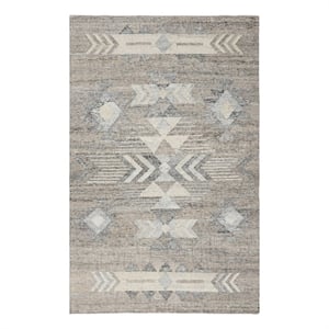 Pemberly Row 108 x 144&quot Transitional Polyester Fabric Area Rug in Gray
