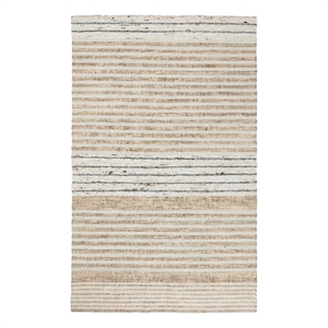 Pemberly Row 96 x 120&quot Striped Jute & Wool Area Rug in Natural