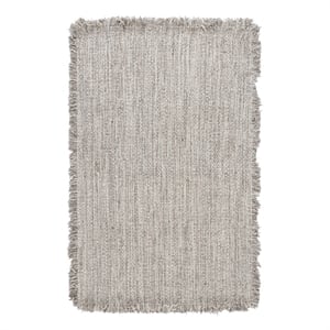 Pemberly Row Transitional 108 x 144&quot Wool & Viscose Area Rug in Natural