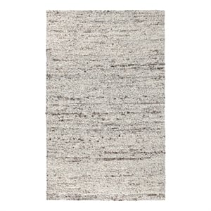 Pemberly Row 96 x 120&quot Heathered Wool Area Rug in Ivory/Natural