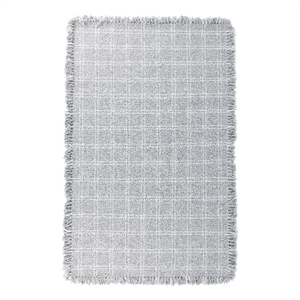 Pemberly Row 108 x 144&quot Checkered Wool Area Rug in Pearl Gray