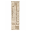 Pemberly Row 2.6' x 8' Abstract Geometric Wool Area Rug in Natural/Ivory