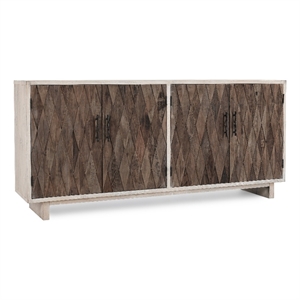 Pemberly Row Transitional 4-Door Wood Sideboard in Bone White