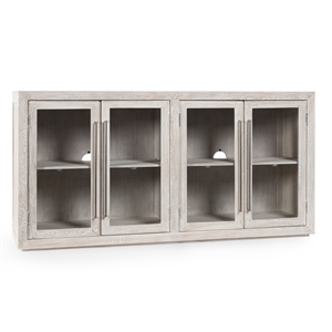 Pemberly Row Four Door Solid Wood Sideboard - White Wash Finish