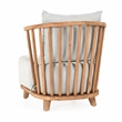 Pemberly Row Contemporary Outdoor Wood Frame Accent Chair in Natural
