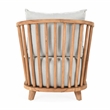 Pemberly Row Contemporary Outdoor Wood Frame Accent Chair in Natural