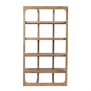 Pemberly Row 86&quot Acacia Wood Reversible Bookcase in Soft Natural Finish