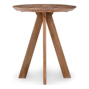 Pemberly Row Contemporary 32&quot Mango Wood Counter Table in Rich Brown