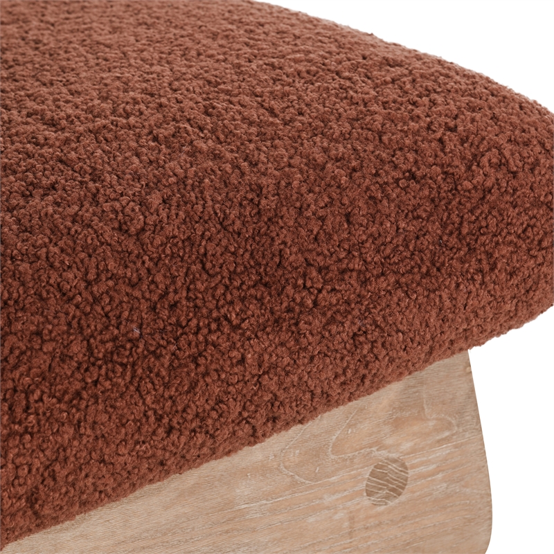 Pemberly Row Accent Chair Rust Upholstery Fabric with Solid Oak Frame