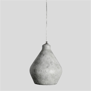 Pemberly Row Contemporary 10&quot Wide 1-Light Gray Concrete Stone Pendant