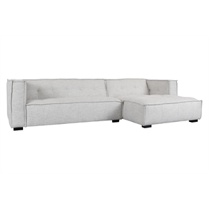 Pemberly Row Two-Piece Modern Beige Poly-Blend Fabric Sectional Sofa