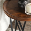 Pemberly Row Geometric Mango Wood Tray End Table in Medium Brown