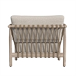 Pemberly Row Teak Wood Fabric Upholstery Outdoor Accent Chair in Taupe