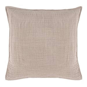 Pemberly Row Transitional Natural Cotton Linen Blend Euro Sham