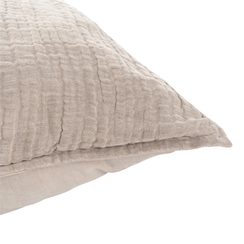 Pemberly Row Transitional Natural Cotton Linen Standard Sham