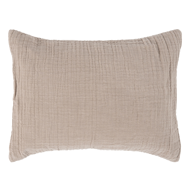 Pemberly Row Transitional Natural Cotton Linen Standard Sham