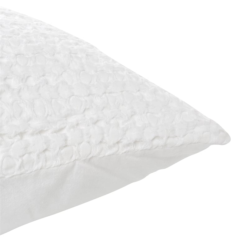 Pemberly Row Transitional Cotton Linen Blend White Standard Sham