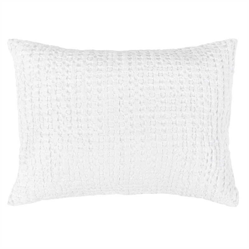 Pemberly Row Transitional Cotton Linen Blend White Standard Sham