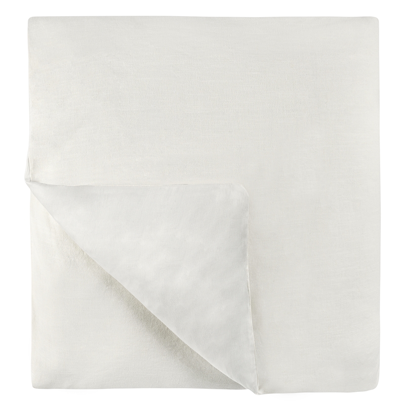 Pemberly Row Transitional Cotton Linen Blend Ivory Queen Duvet