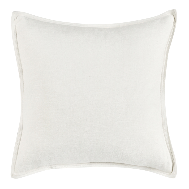 Pemberly Row Transitional Cotton Linen Blend Ivory Euro Sham