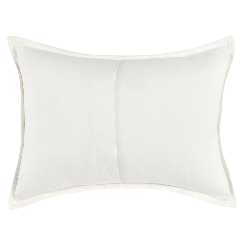 Pemberly Row Transitional Cotton Linen Blend Ivory Standard Sham