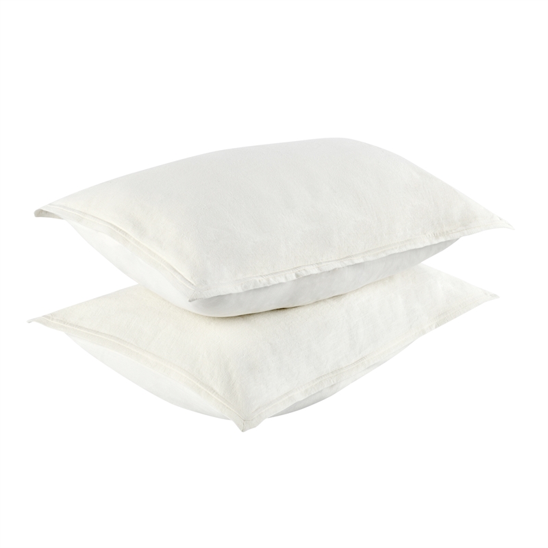 Pemberly Row Transitional Cotton Linen Blend Ivory Standard Sham
