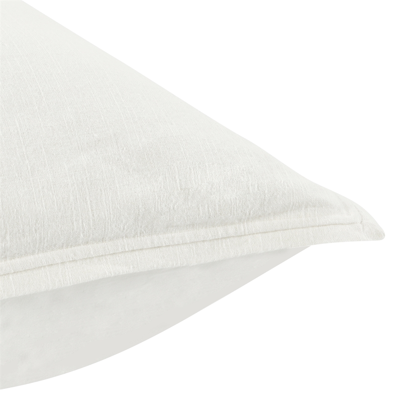 Pemberly Row Transitional Cotton Linen Blend Ivory Standard Sham